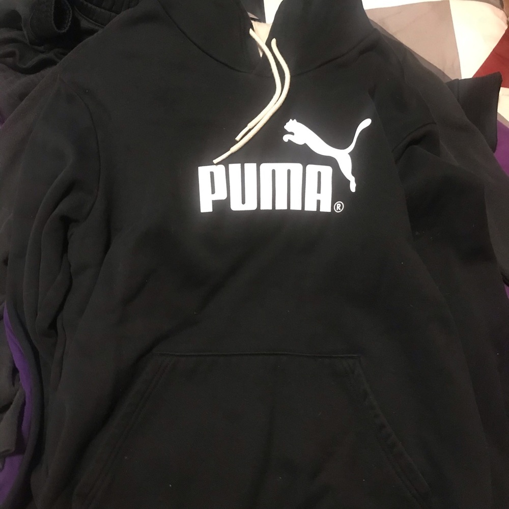 Black and White puma hooded sweater
